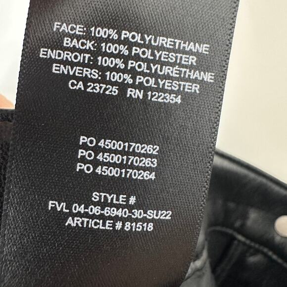 Aritzia Wilfred The Melina Pant High Waist Vegan Leather Straight Black US 2 NWT - Picture 10 of 11